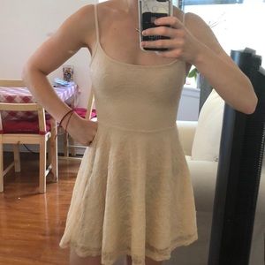 Nude lace h+m skater short mini dress